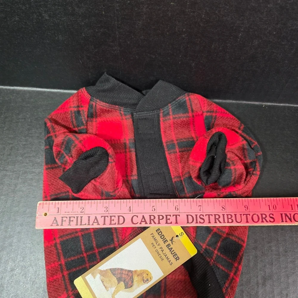 Eddie Bauer Red Buffalo Plaid Dog Family Pajamas Pet Onesie Small Fleece‎